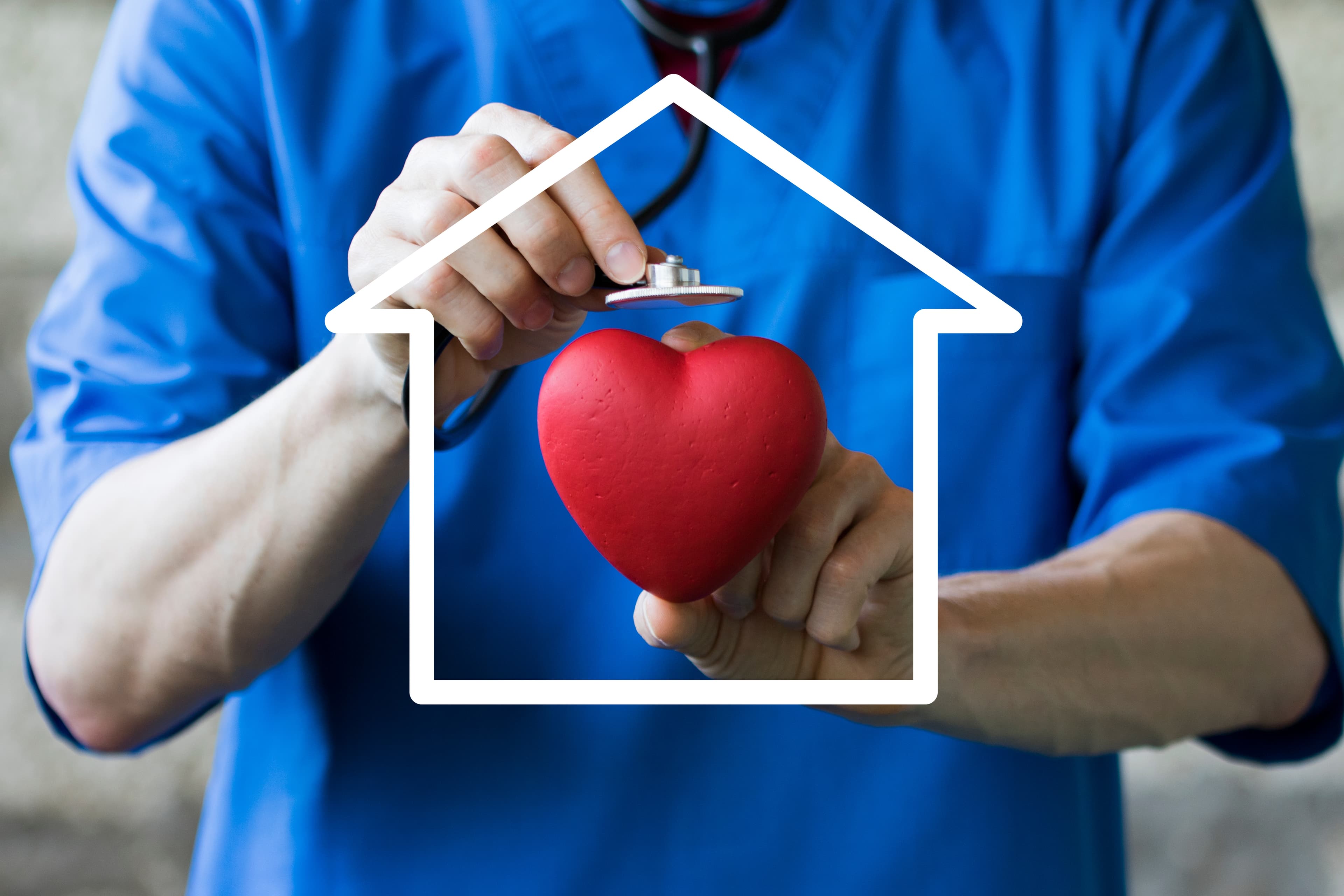 A Daily Home Health professional speaking with an older patient at home